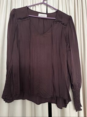 Dear John Mauve Plum V-Neck Long Sleeve Blouse